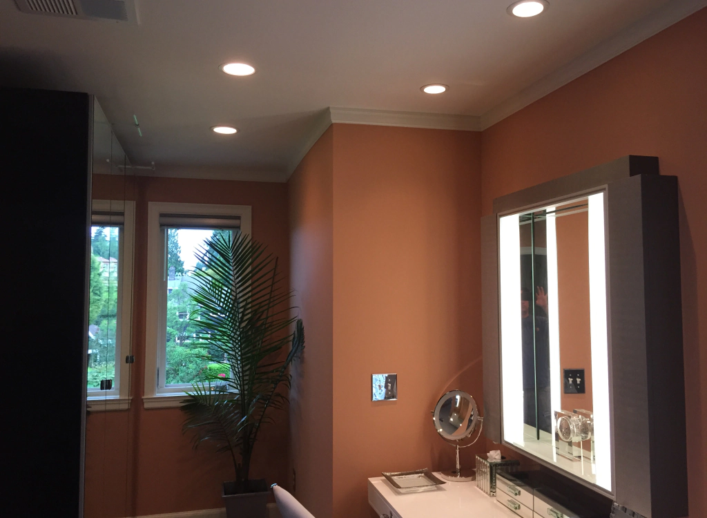 led lighting installed in a bathroom