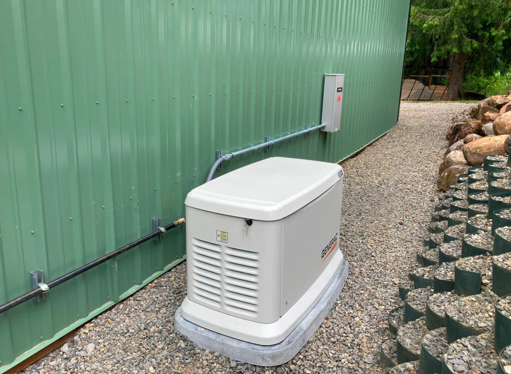 residential generator outside a house